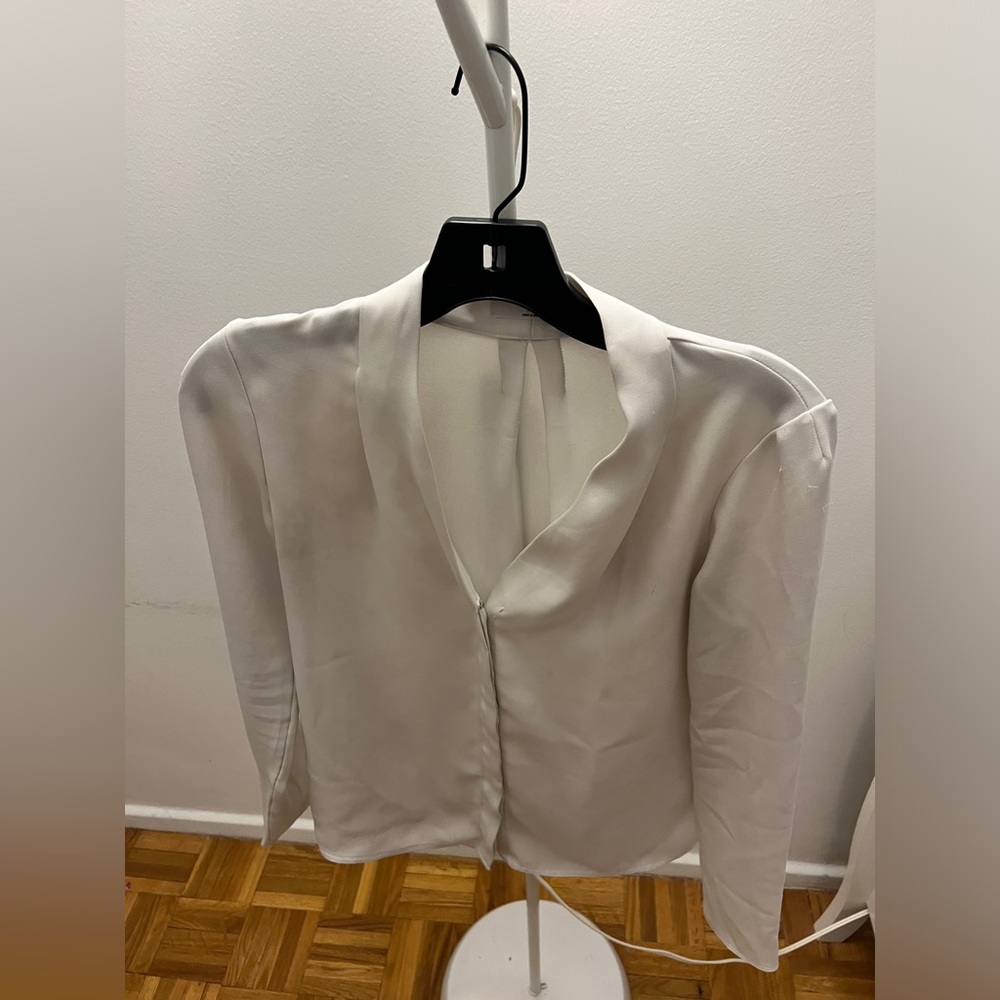 BABATON - Off White Button Down Shirt Satin